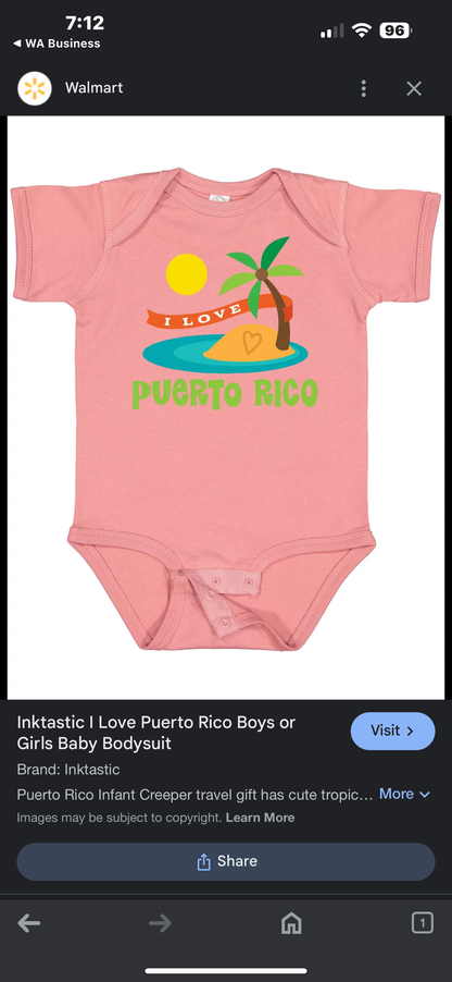 Newborn & Infant Puerto Rico onesies