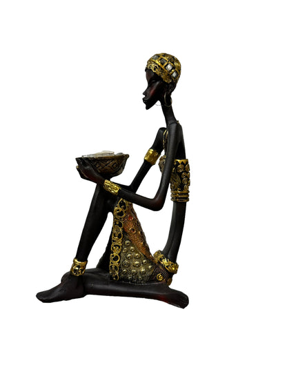 African woman/lady candle holder