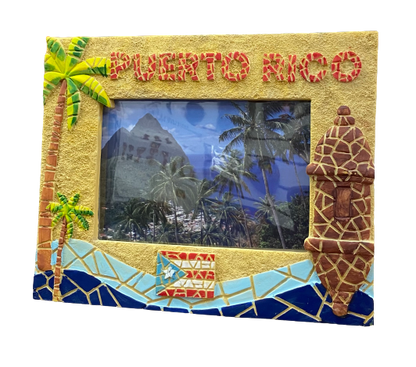 Puerto Rico Mosaic Photo Frame /Caribbean Souvenir Decor