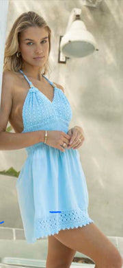 Blue dress spaghetti strap