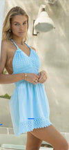 Blue dress spaghetti strap