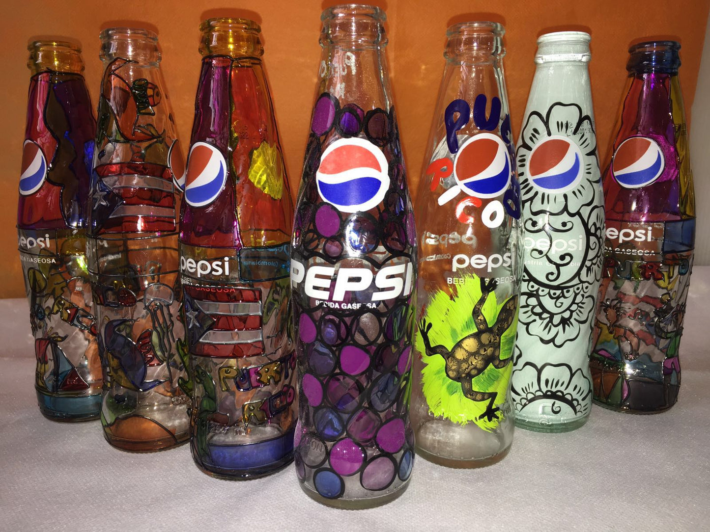 Painted Pepsi cola bottle