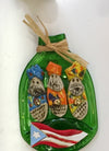 Ceramic three kings on melted bottle