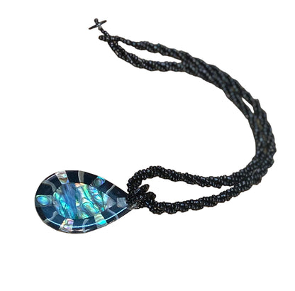 Beads shell necklace black