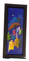Original painting yellow flamboyant two houses