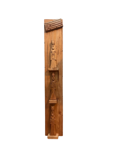 Wooden carved three kings totem