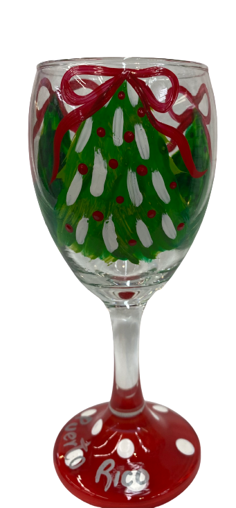 WINE GLASSES CHRISTMAS THEME