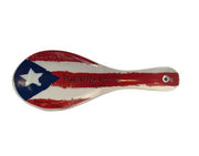Ceramic spoon rest puertorican flag
