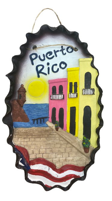 Oval plate wall decor casita y garita Puerto Rico