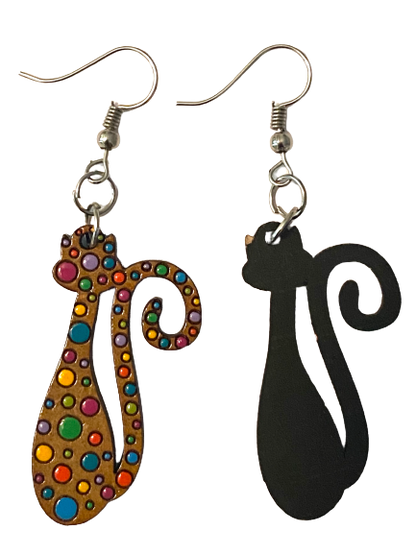 Wooden earrings animal lover