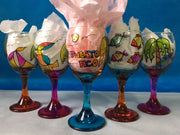 Painted wine glass Puerto Rico