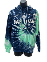 Tie dye blue green