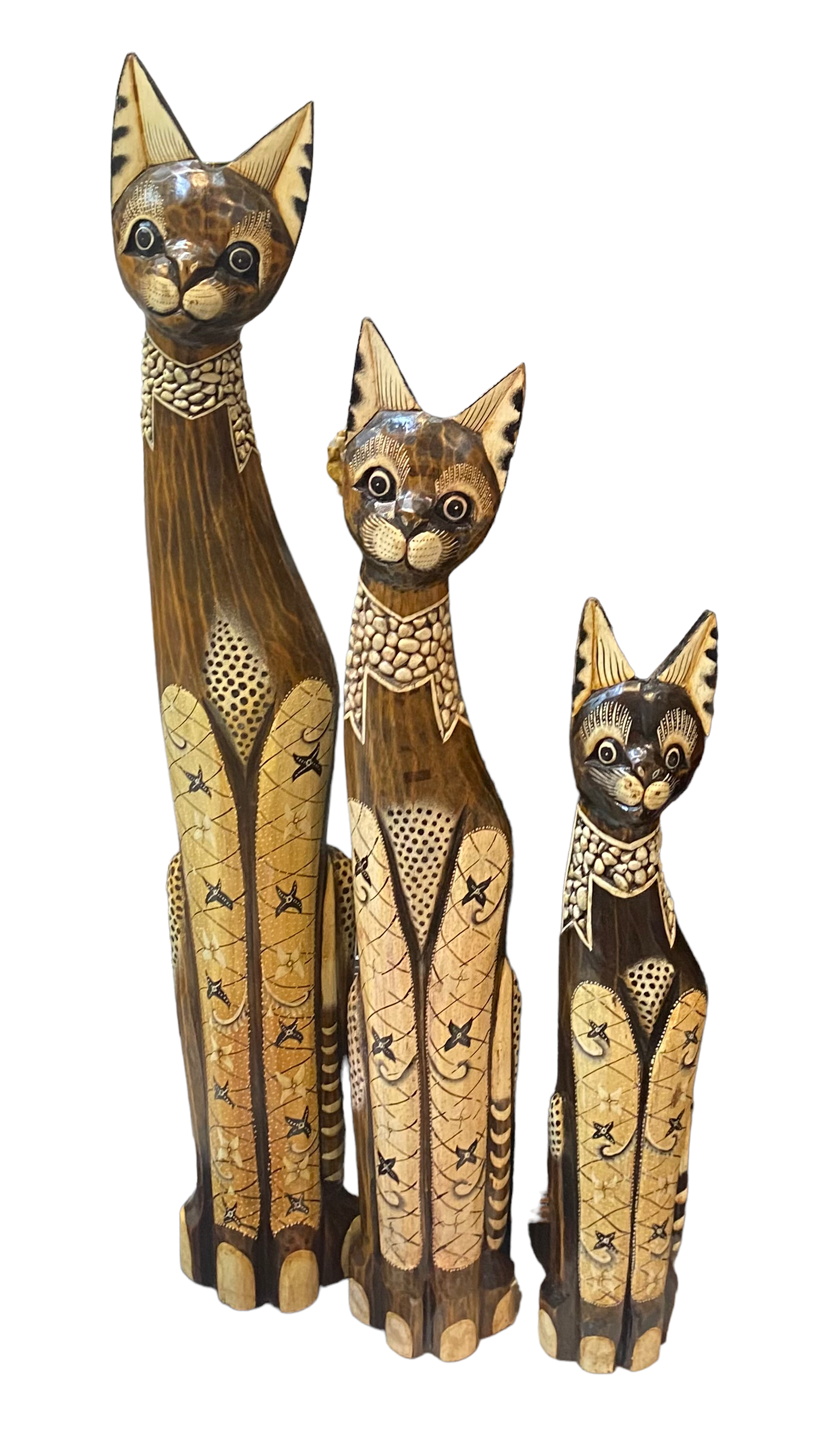 Hand carved wooden cat