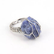 Loose stone ring silver plated