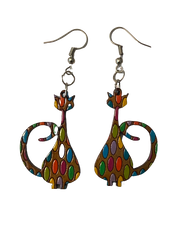 Wooden laser cut earrings