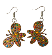 Wooden laser cut earrings