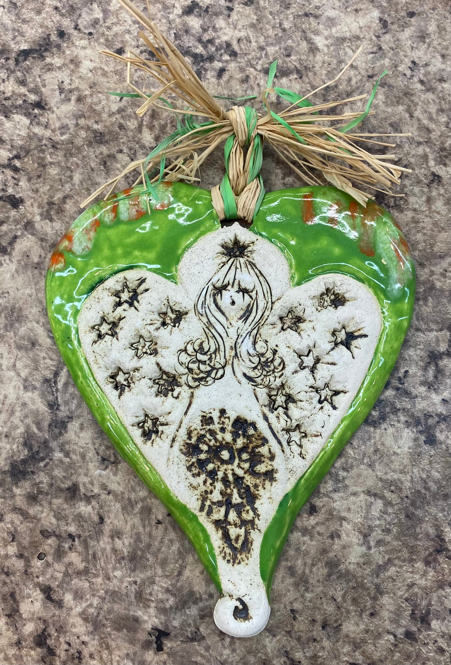 Handmade Ceramic heart Angel