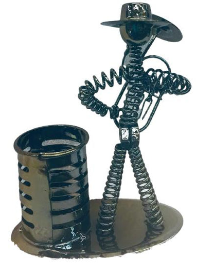 Métal wired screw musician figurine