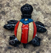 Marble turtle puertorican flag