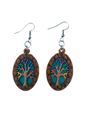 Wooden laser cut earrings